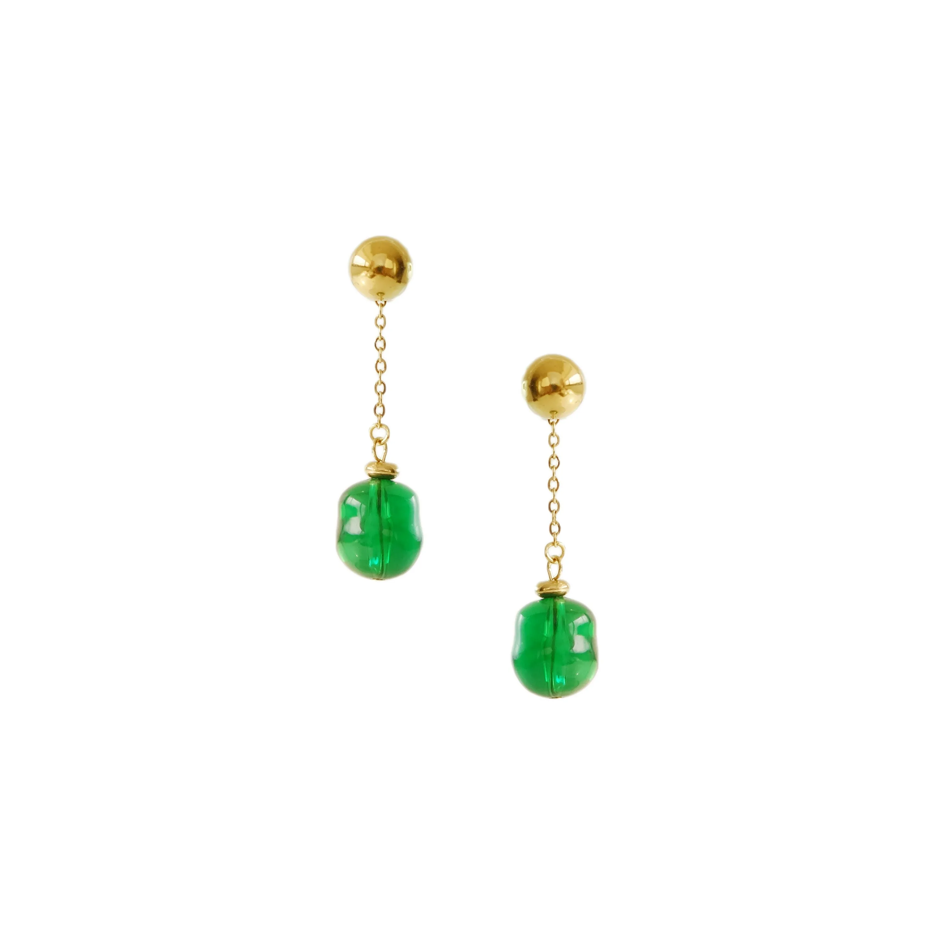 Goo Detachable Earrings in Emerald