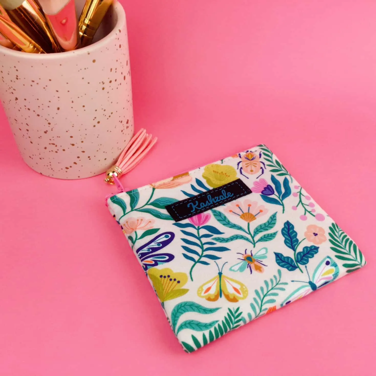 Green and Cream  Coin Purse.