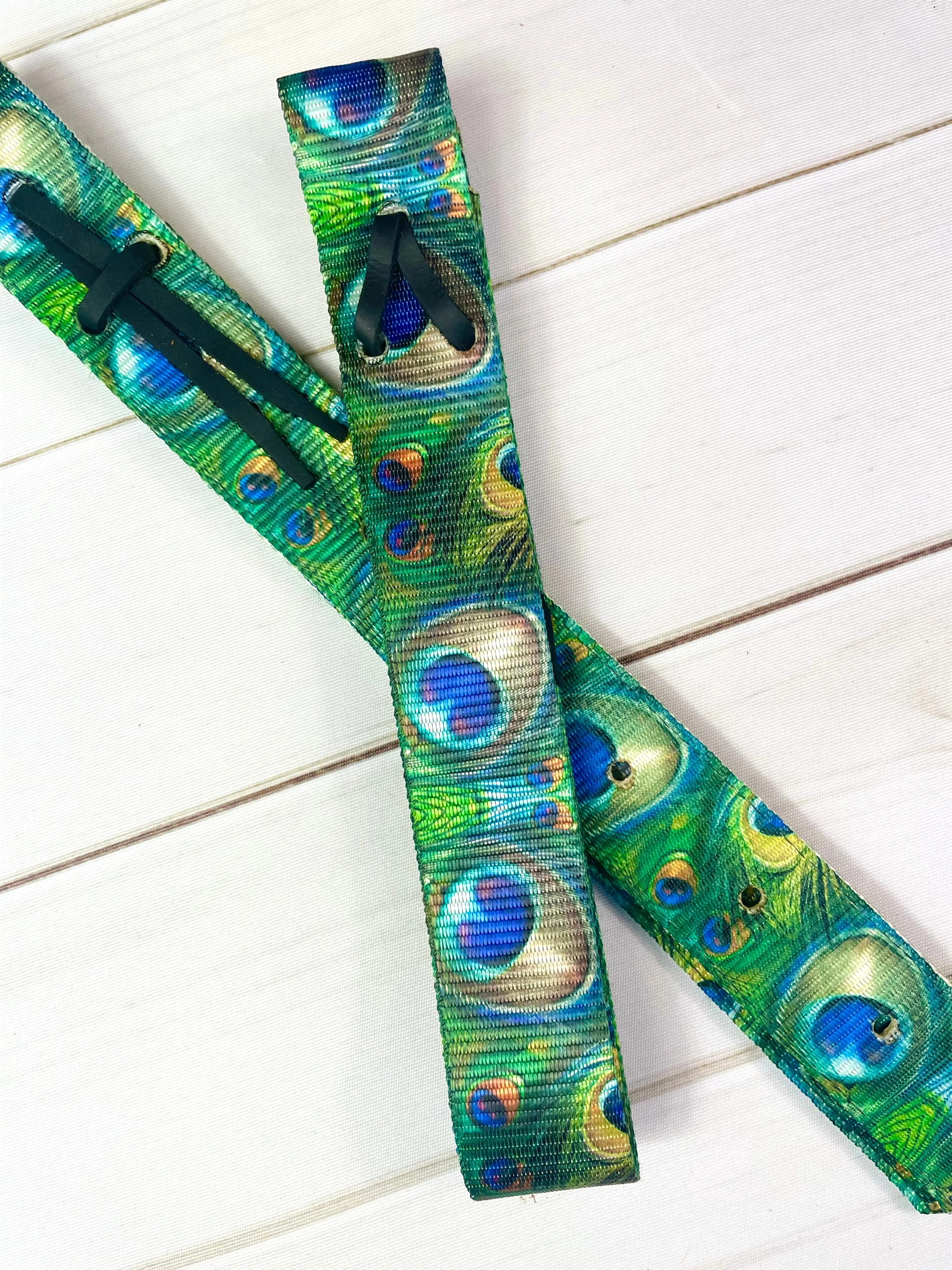 Green Peacock Cinch Strap Set