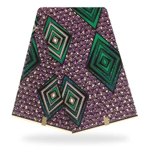 Green Pyramid Cotton Design Zulu African Tribal Printed Cotton Wrapper Fabric