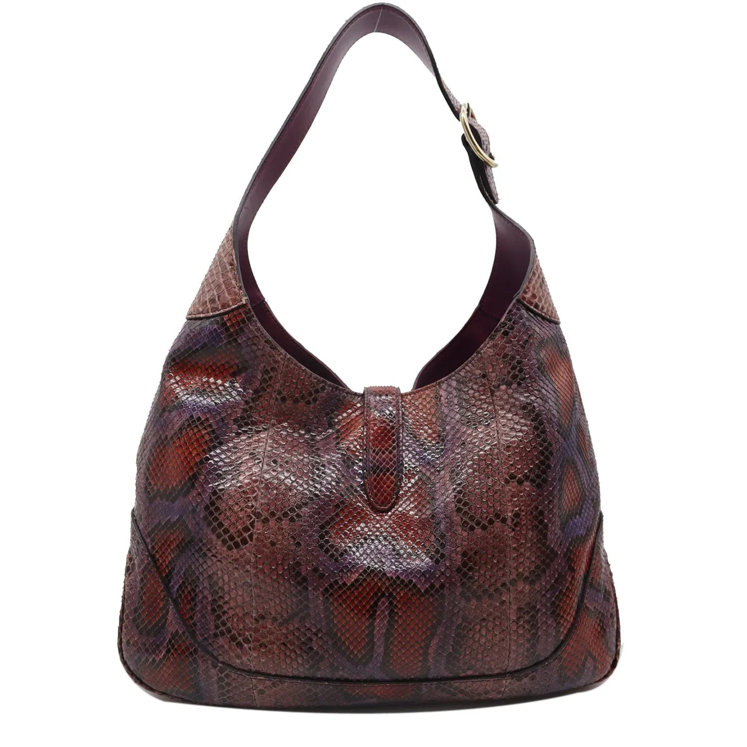 GUCCI Jackie Medium Python Shoulder Bag Purple 277520