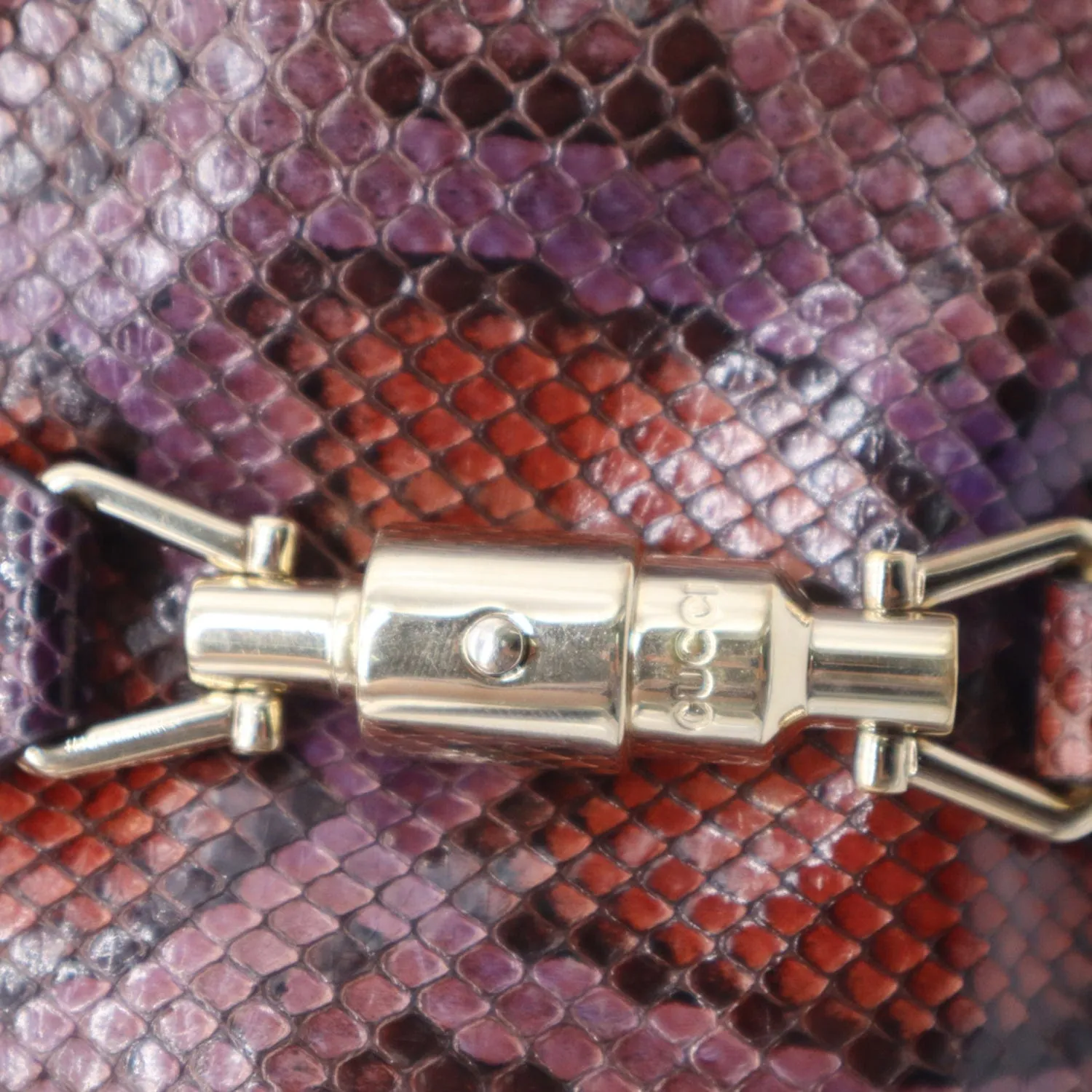 GUCCI Jackie Medium Python Shoulder Bag Purple 277520