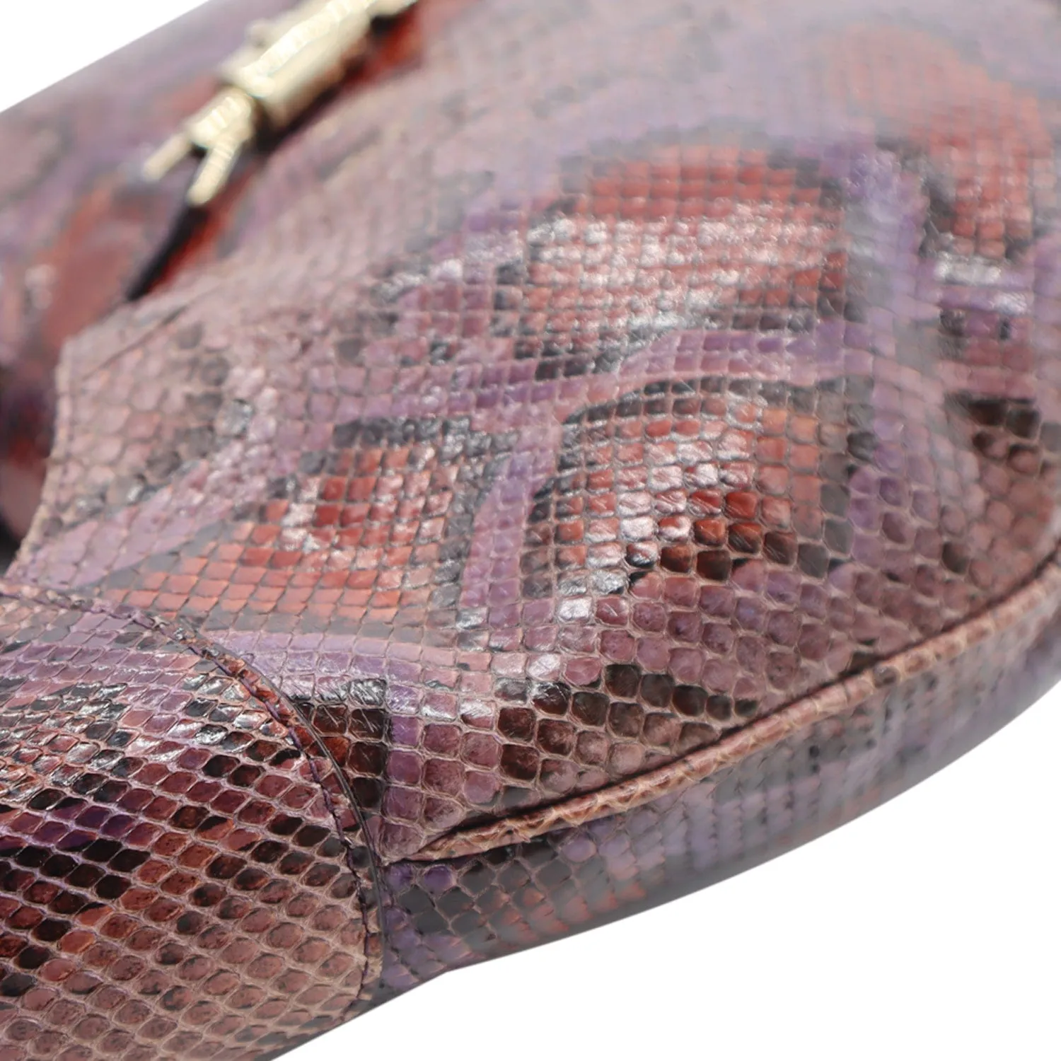 GUCCI Jackie Medium Python Shoulder Bag Purple 277520