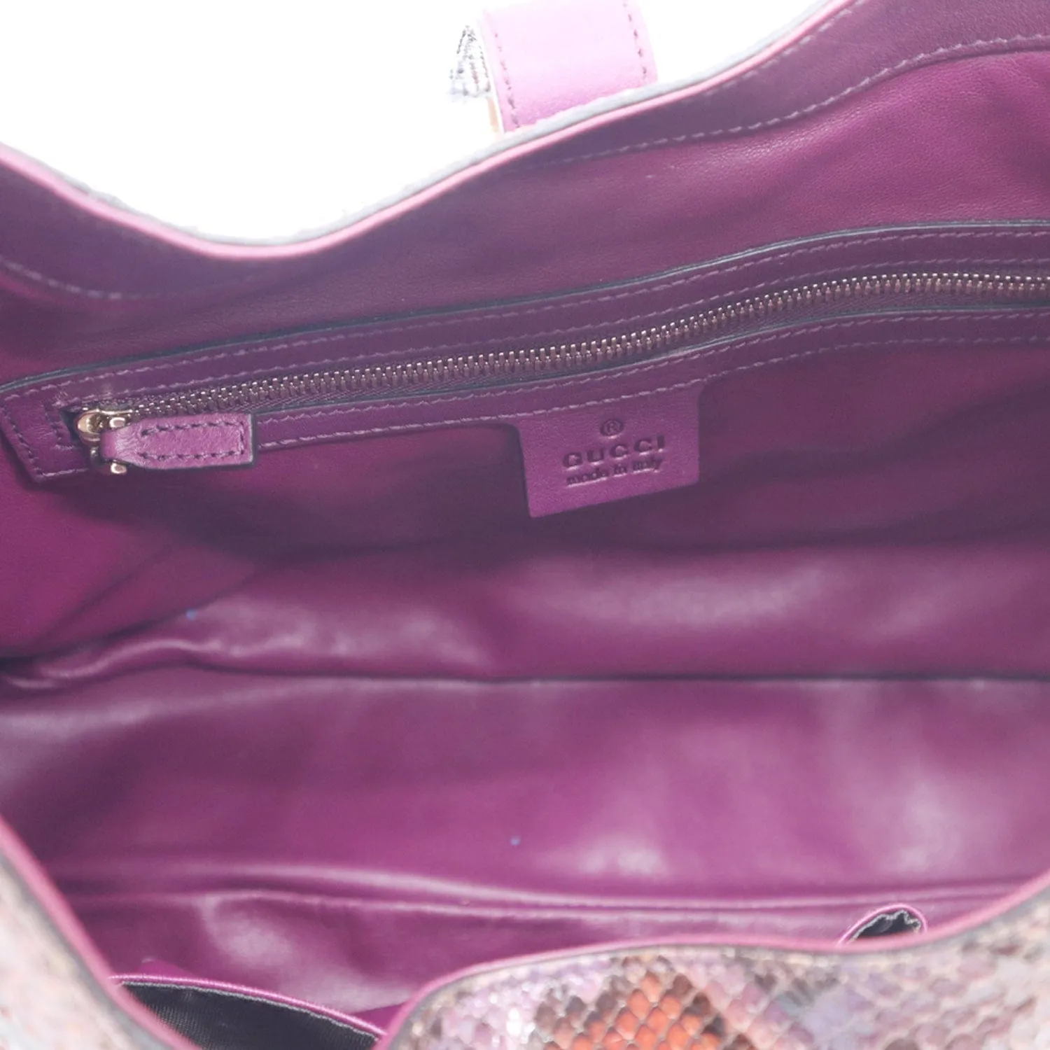 GUCCI Jackie Medium Python Shoulder Bag Purple 277520