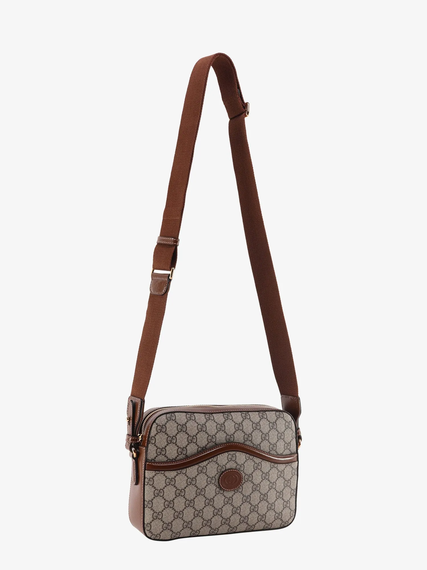 Gucci Shoulder Bag With Gg Supreme Motif And Leather Profiles