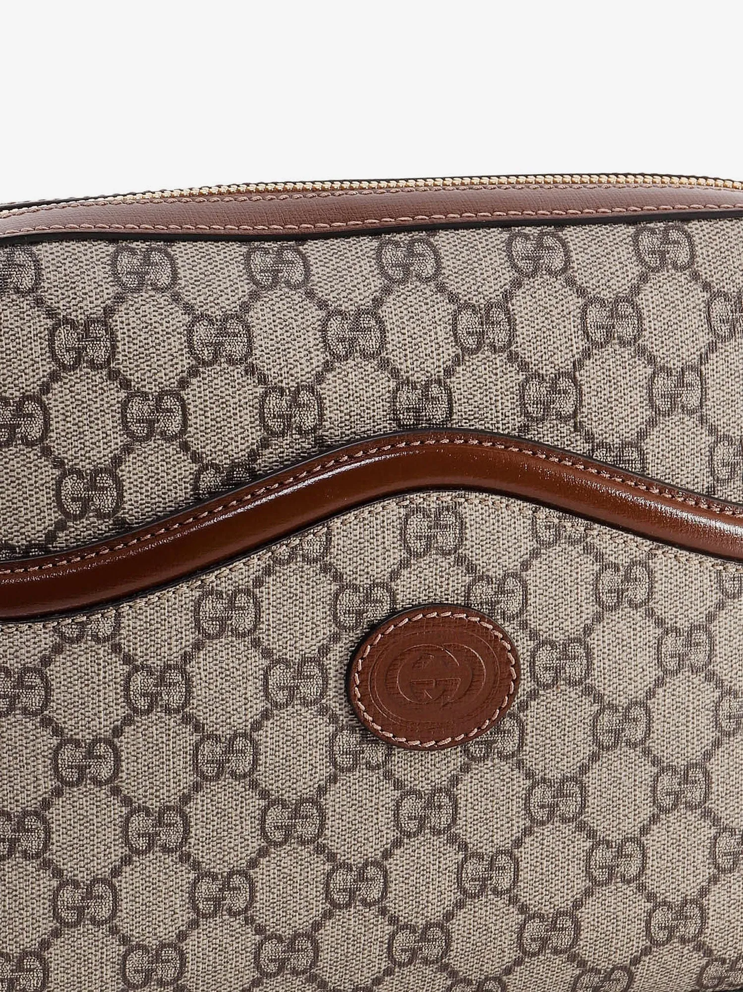 Gucci Shoulder Bag With Gg Supreme Motif And Leather Profiles