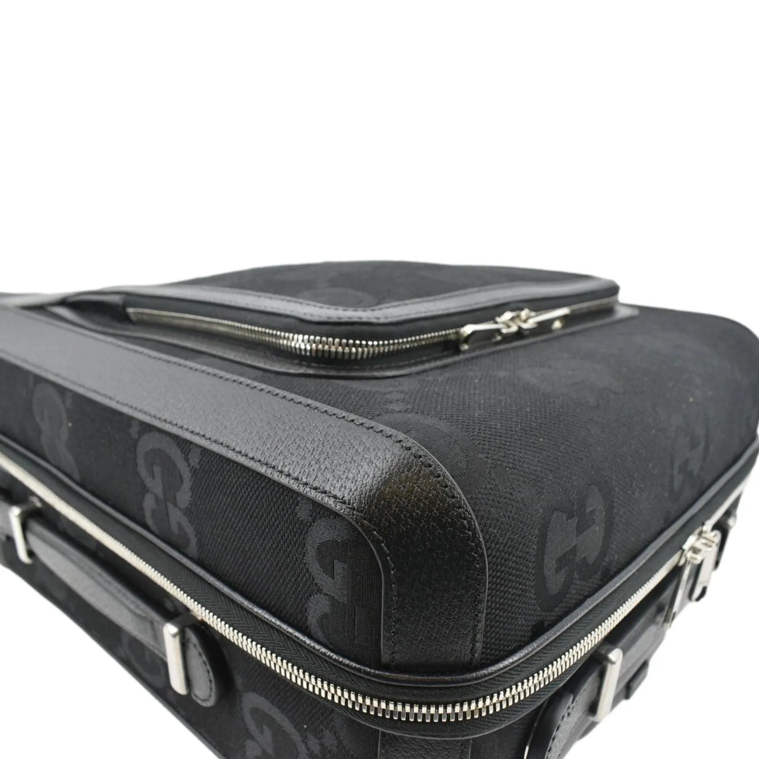 GUCCI Small Cabin Trolley Jumbo GG Supreme Canvas Travel Bag Black 451003