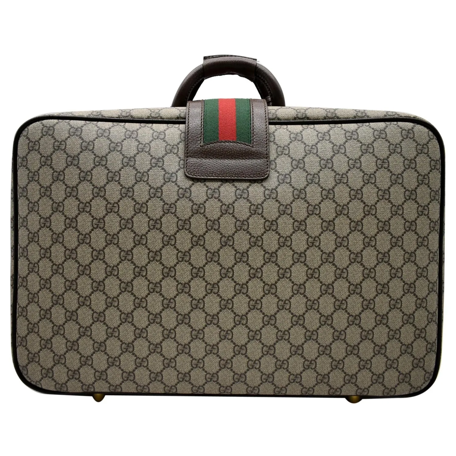 GUCCI Web GG Supreme Suitcase Travel Bag Beige 424501 - 25% OFF