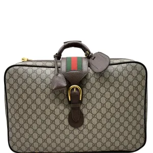 GUCCI Web GG Supreme Suitcase Travel Bag Beige 424501 - 25% OFF