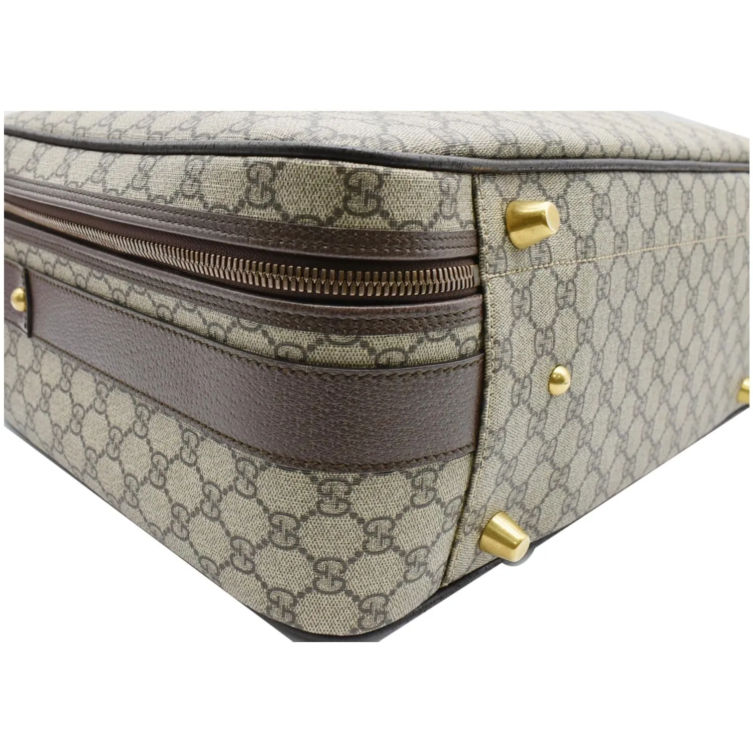 GUCCI Web GG Supreme Suitcase Travel Bag Beige 424501 - 25% OFF