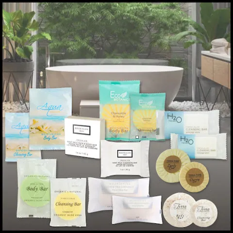 Guest Bath Toiletry Sample Sets & Gift Bags
