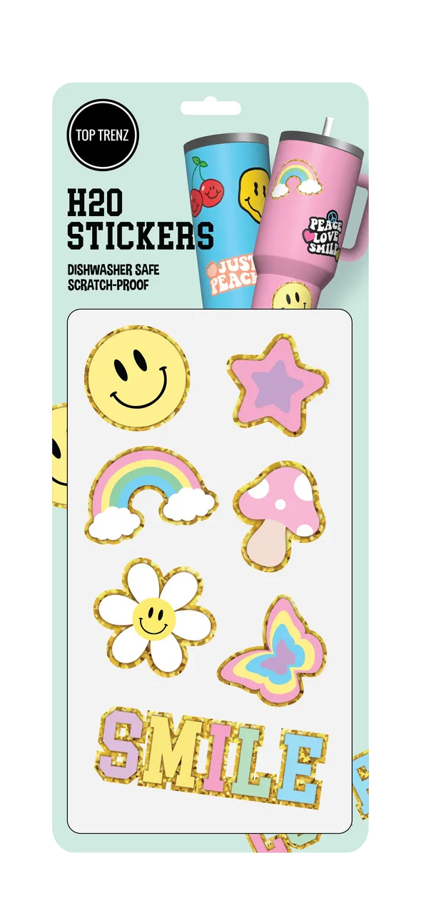 H20 Flask Vinyl Waterproof Sticker Sheets