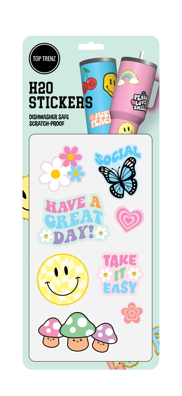 H20 Flask Vinyl Waterproof Sticker Sheets