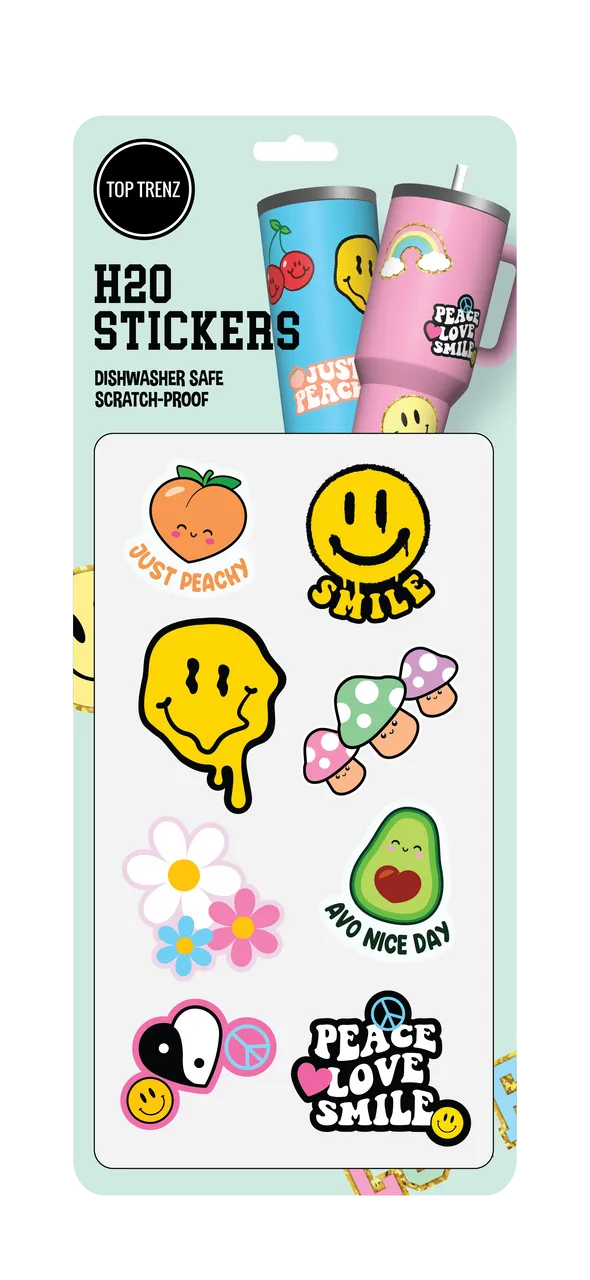 H20 Flask Vinyl Waterproof Sticker Sheets