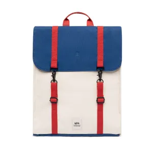 Handy Metal Bauhaus Block Backpack -- Ivory w/ Red
