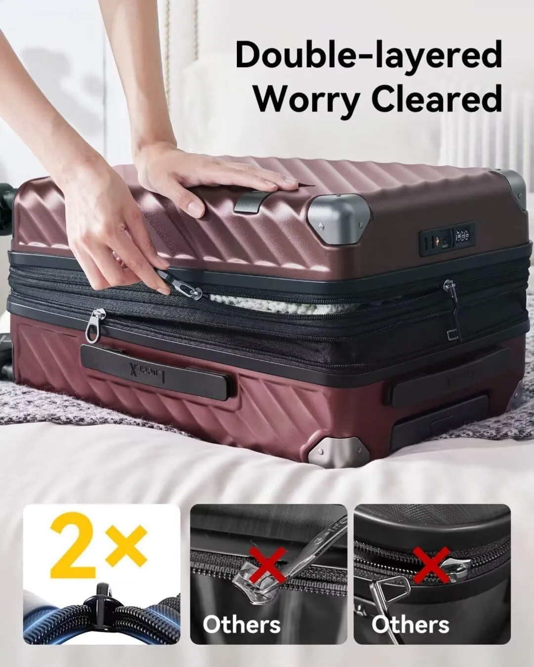 Hard Shell Carry-On Luggage Polycarbonate Expandable Suitcase 20-Inch