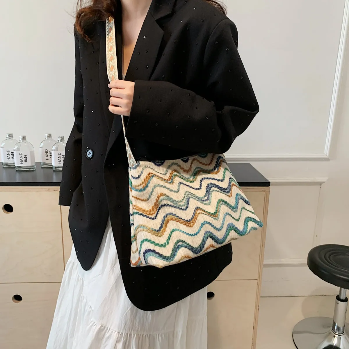 Hazel Blues® |  Adjustable Strap Medium Shoulder Bag