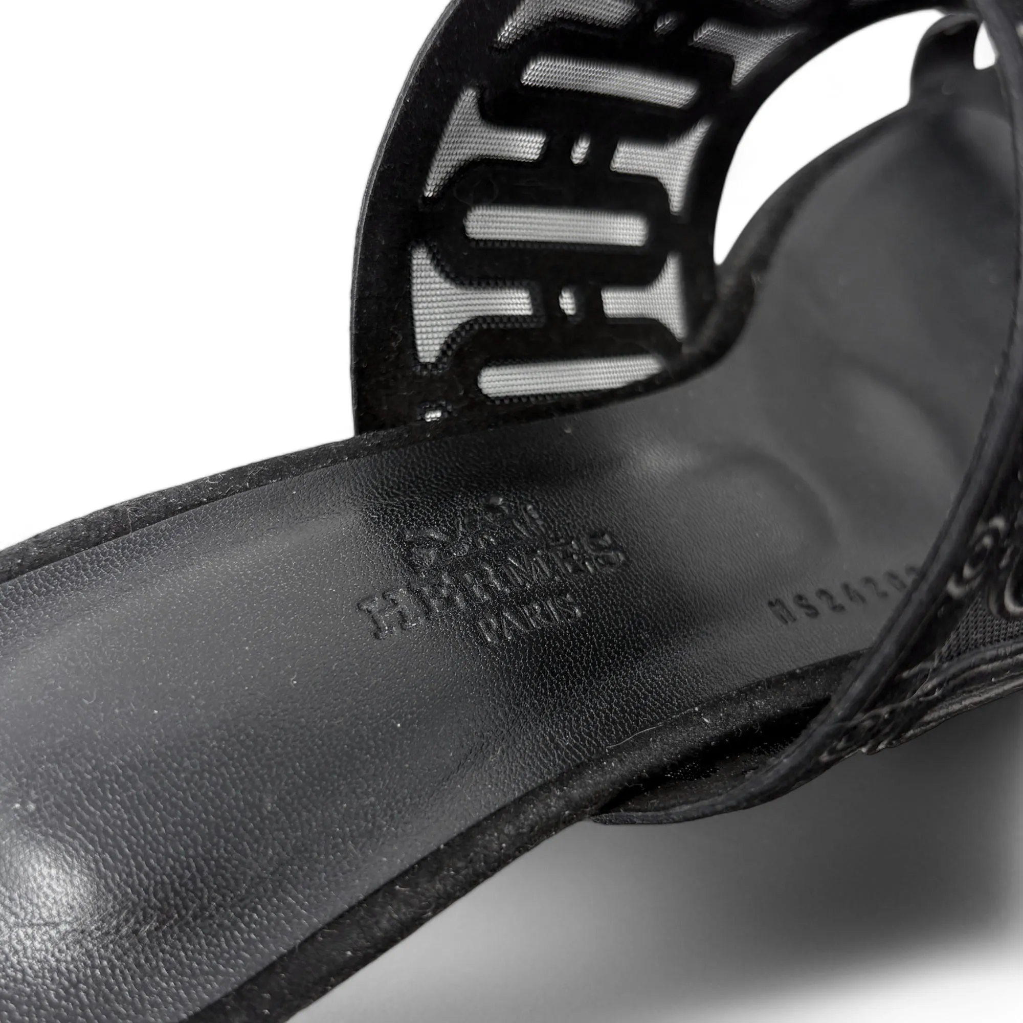 Hermes Noir Joia Sandals 36
