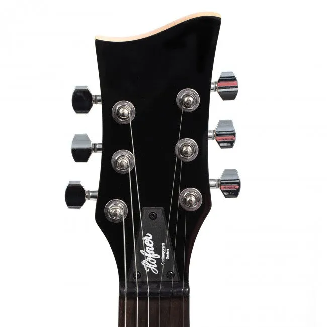 Hofner HOF-HCT-SH-MO-O Shorty Electric Travel Guitar - Metallic Orange - with Gig Bag