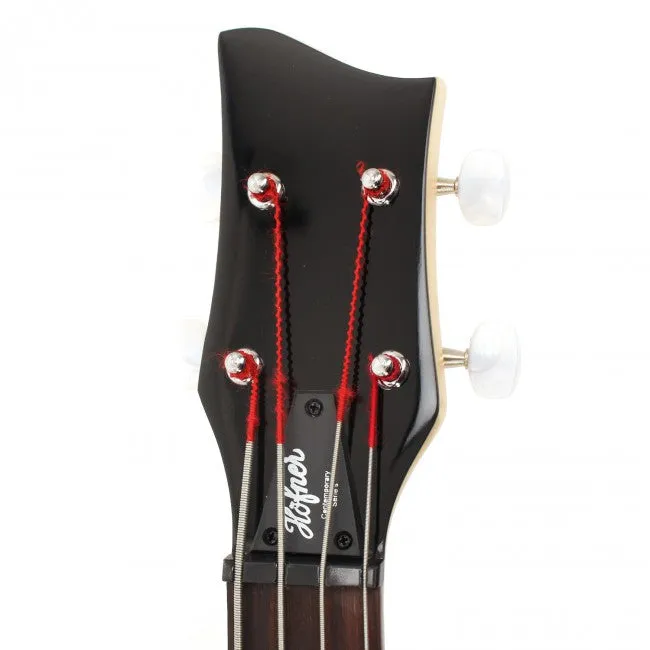 Hofner HOF-HCT-SHB-WH-O Shorty Electric Travel Bass Guitar - White - with Gig Bag