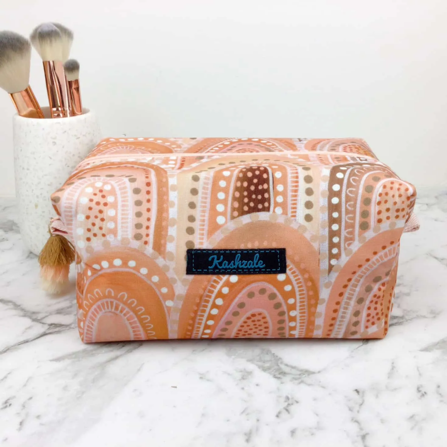 Holly Sanders Sand Hills Large Box Cosmetic Bag