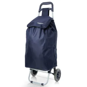Hoppa Lightweight Shopping Trolley Folding 2 Wheel Large Capacity Shopper (Navy 140)