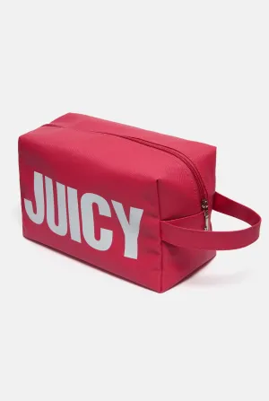 HOT PINK GRAPHIC WASH BAG
