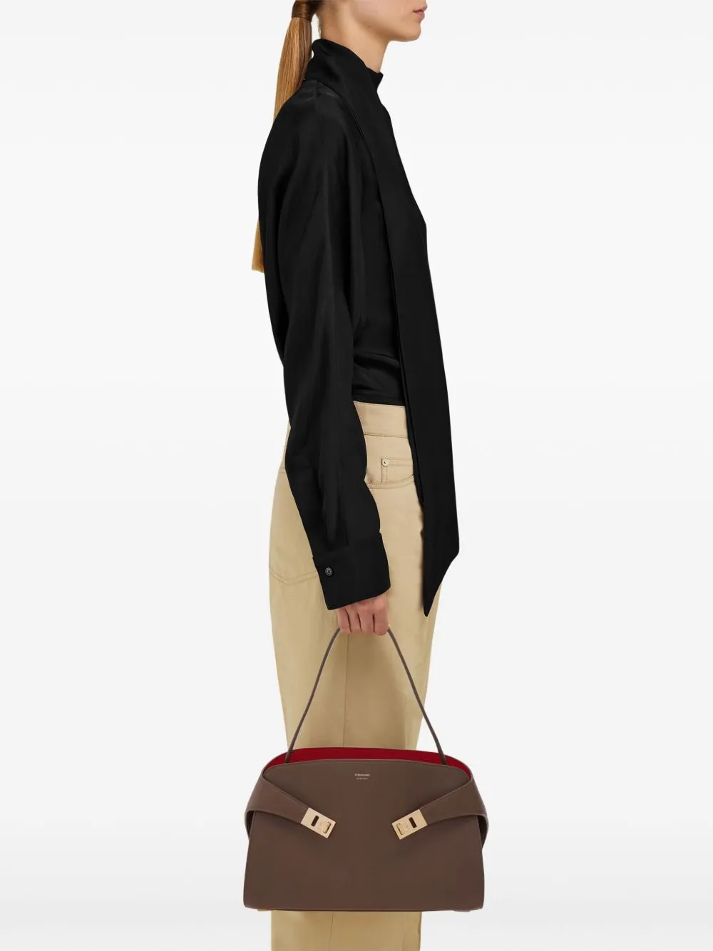 Hug small leather tote bag