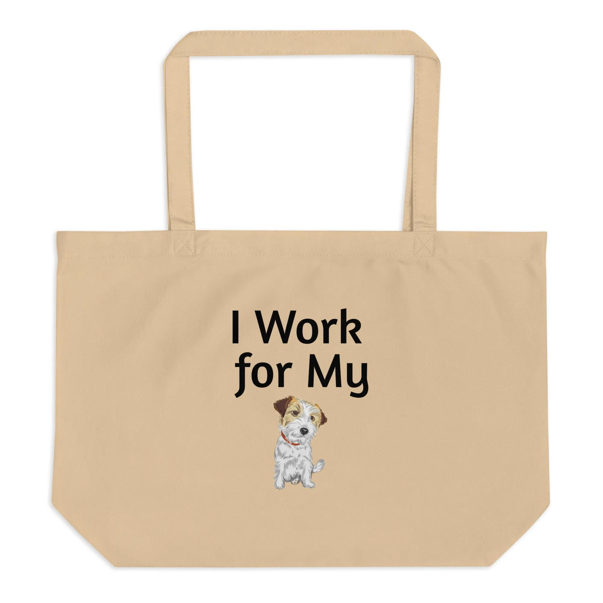 I Work for My Russell Terrier X-Large Tote/ Shopping Bags