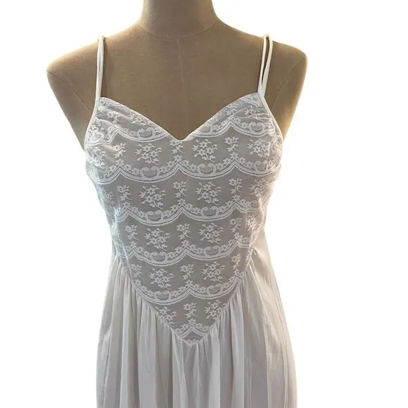 Ilese Stevens Bridal Lace Peignoir Long Gown &amp; Robe Vintage Nylon Lingerie Set