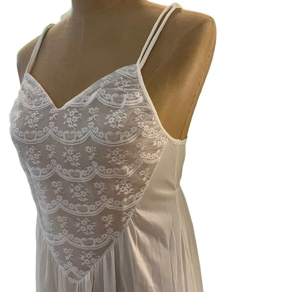 Ilese Stevens Bridal Lace Peignoir Long Gown &amp; Robe Vintage Nylon Lingerie Set