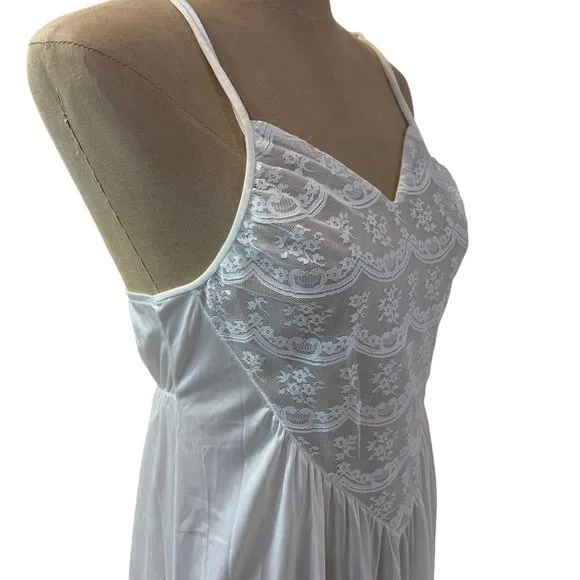 Ilese Stevens Bridal Lace Peignoir Long Gown &amp; Robe Vintage Nylon Lingerie Set