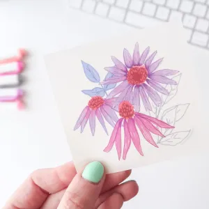Imagine Floral Die Cut Clear Vinyl Sticker
