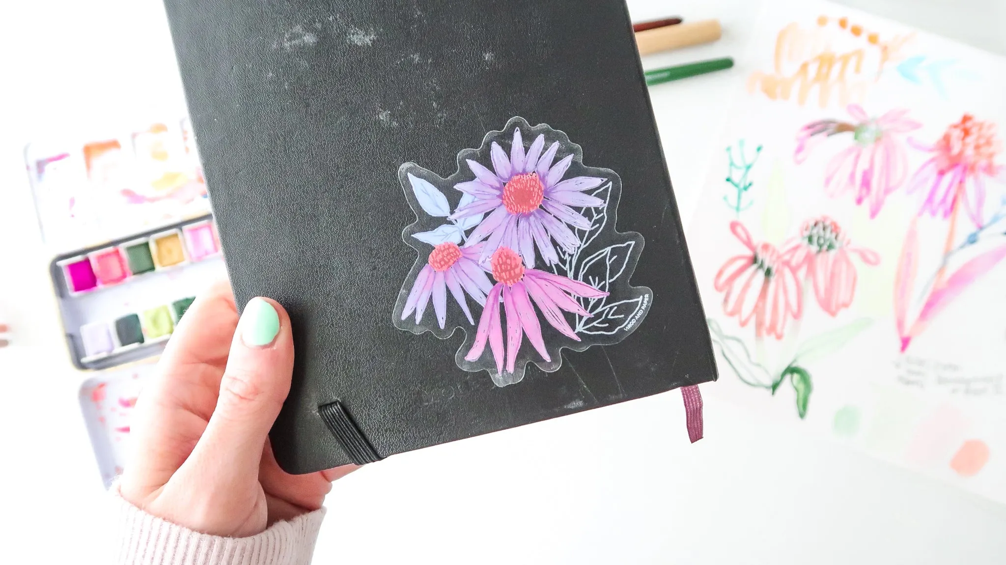 Imagine Floral Die Cut Clear Vinyl Sticker