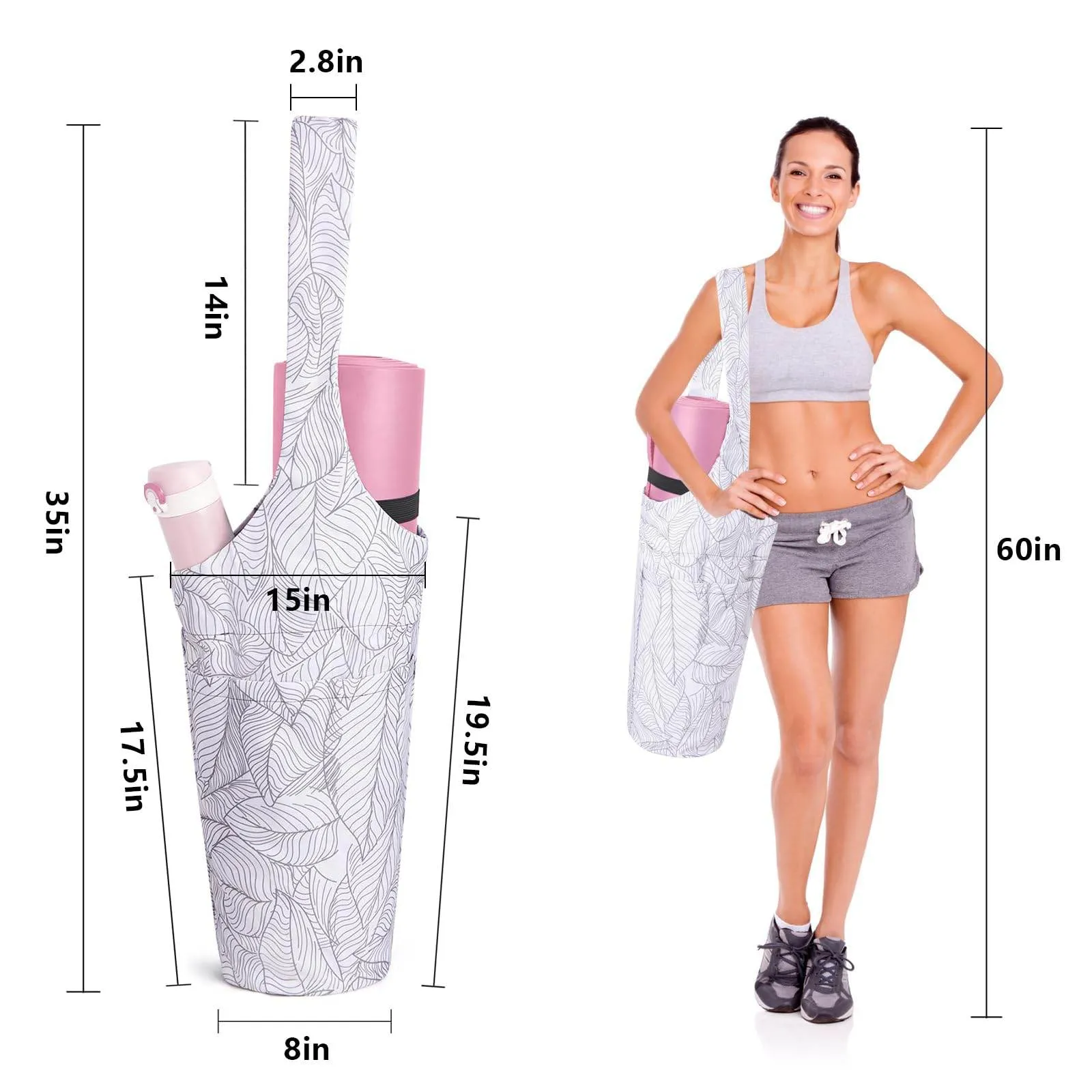 IwIeIaIrI Yoga Mat Bag - Gym Accessories For Women, Large Exercise Mat Straps Yoga Bags And Carriers Fits Most Your Workout Stuff