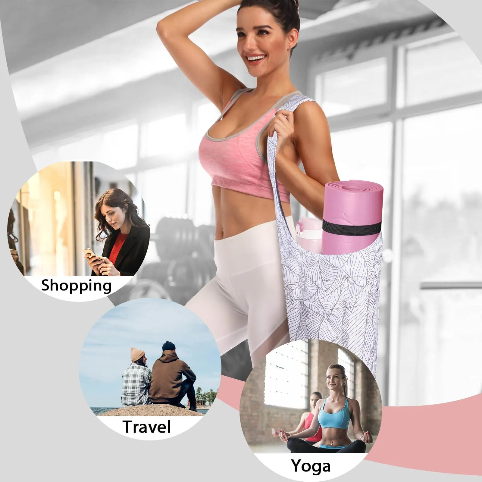 IwIeIaIrI Yoga Mat Bag - Gym Accessories For Women, Large Exercise Mat Straps Yoga Bags And Carriers Fits Most Your Workout Stuff