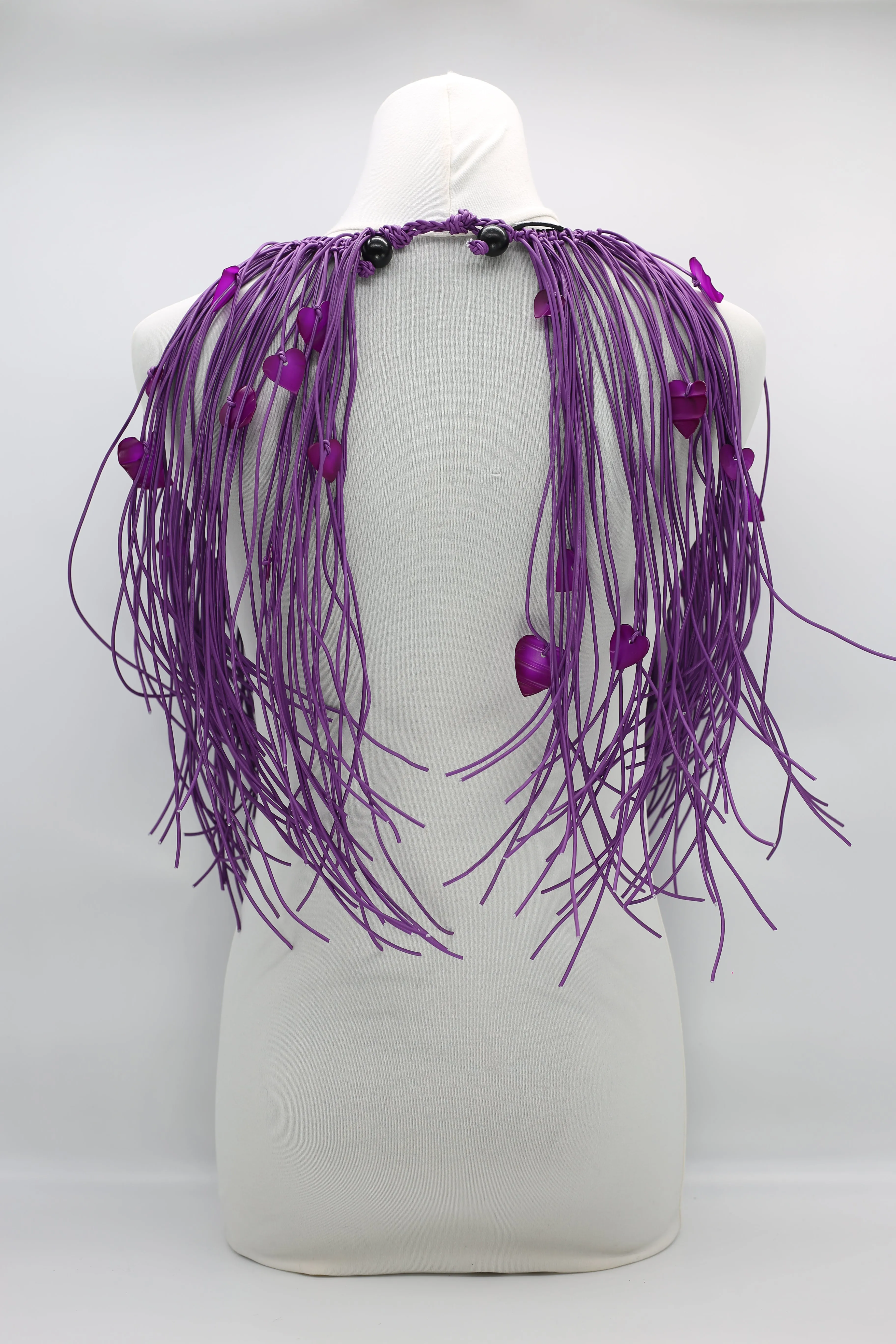 Jimi Hendrix Leatherette & Recycled Plastic Heart Necklace
