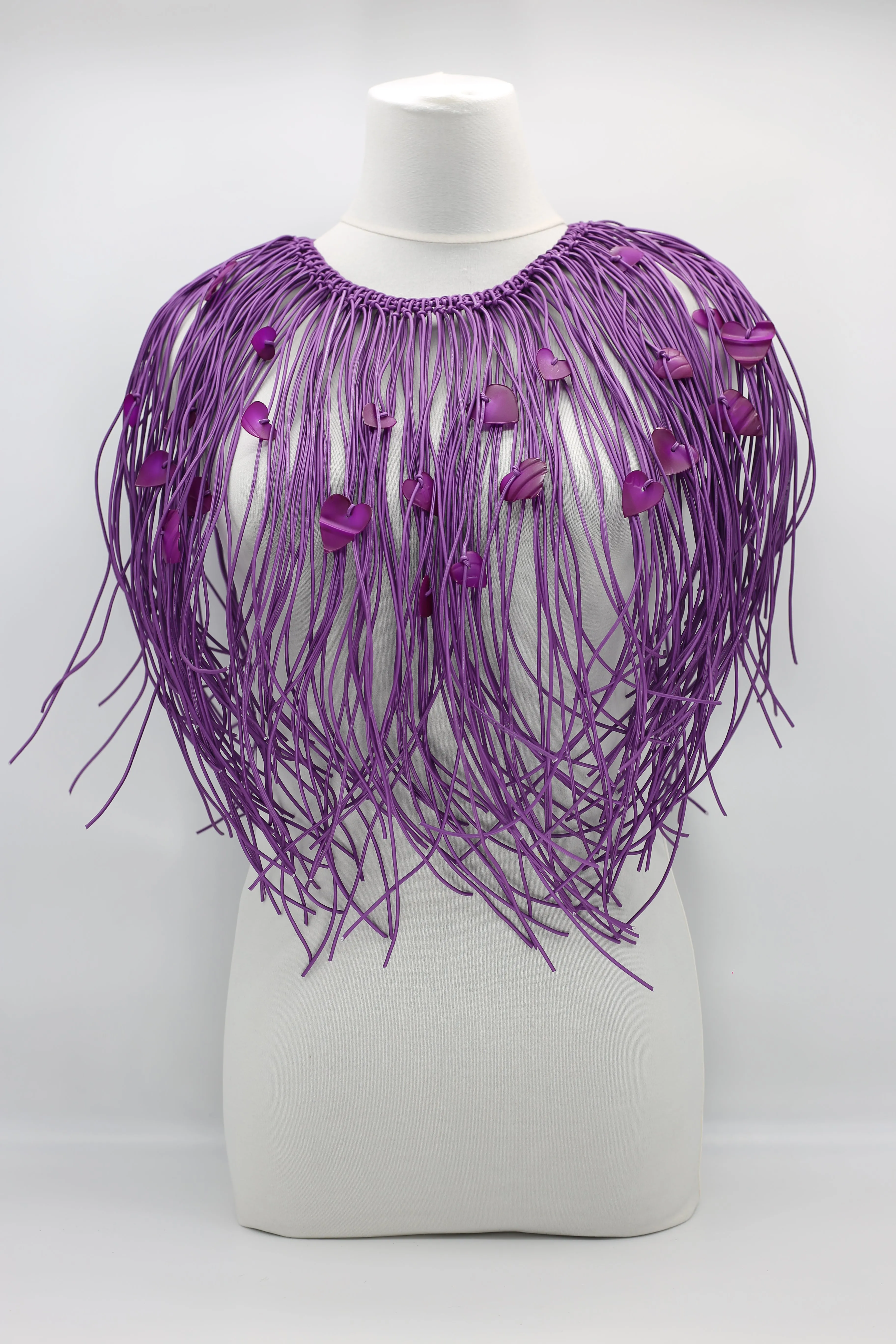 Jimi Hendrix Leatherette & Recycled Plastic Heart Necklace