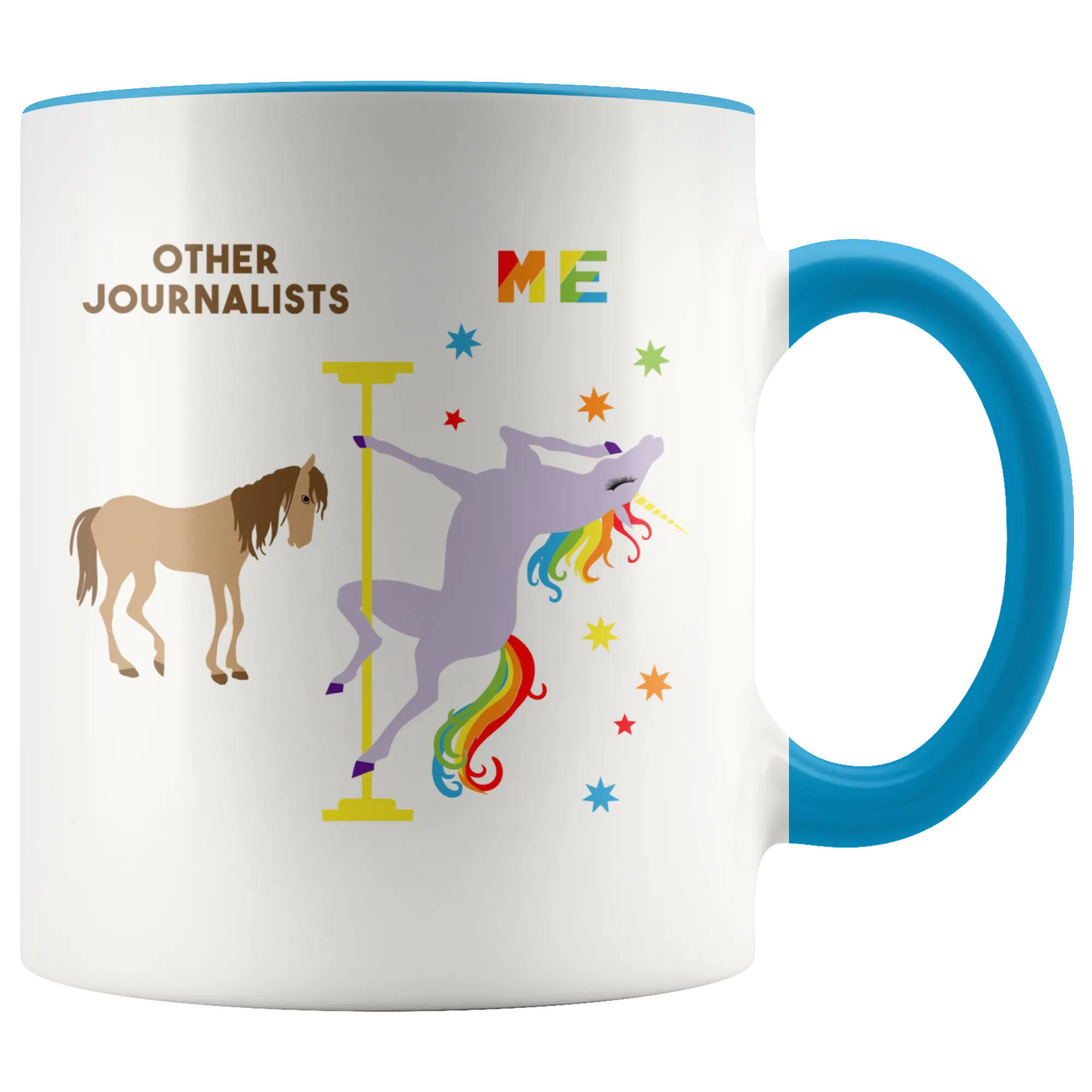 Journalist Mug for Journalism Graduation Gift Pole Dancing Unicorn Coffee Cup 11 oz