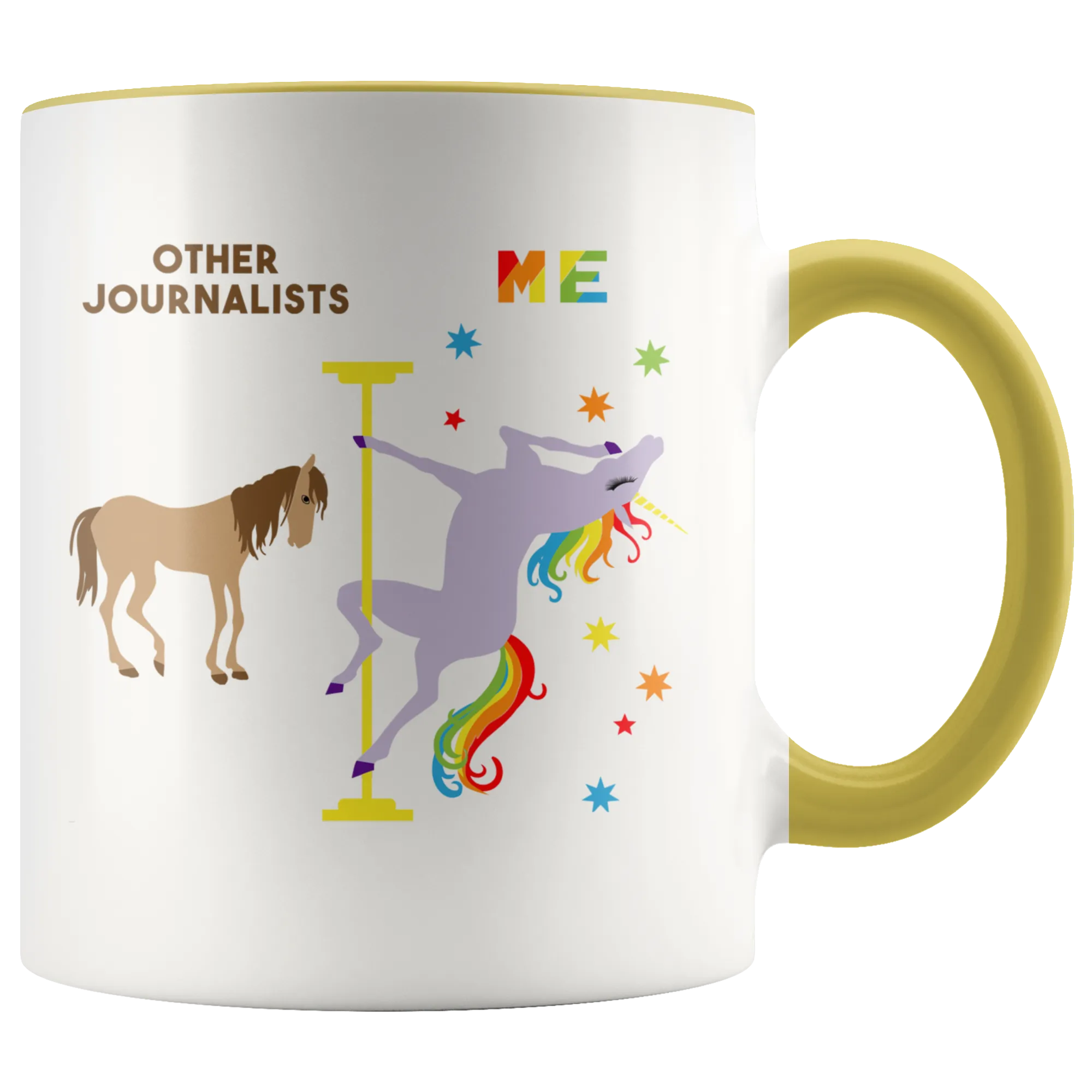 Journalist Mug for Journalism Graduation Gift Pole Dancing Unicorn Coffee Cup 11 oz