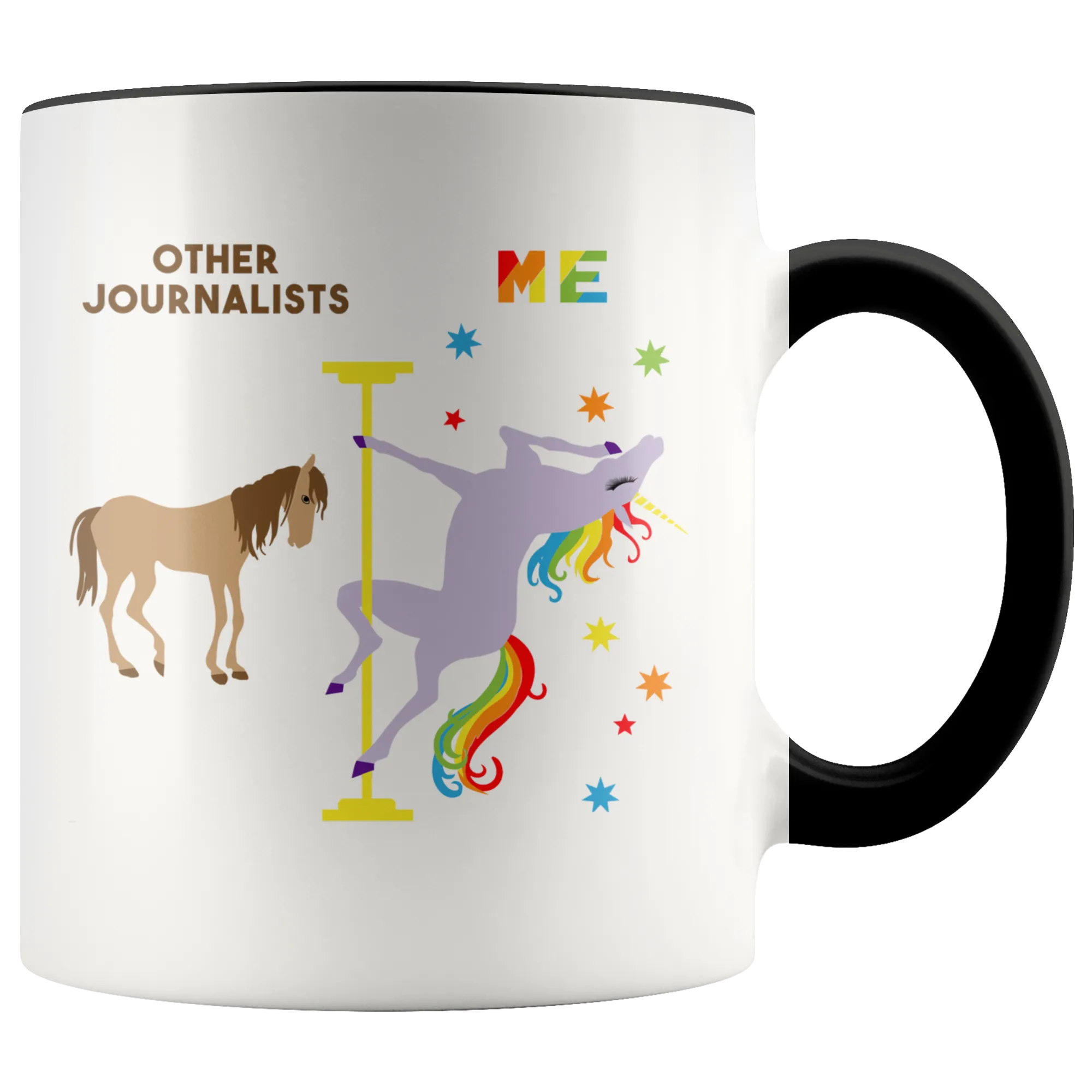 Journalist Mug for Journalism Graduation Gift Pole Dancing Unicorn Coffee Cup 11 oz