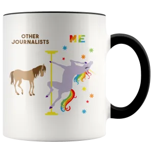 Journalist Mug for Journalism Graduation Gift Pole Dancing Unicorn Coffee Cup 11 oz