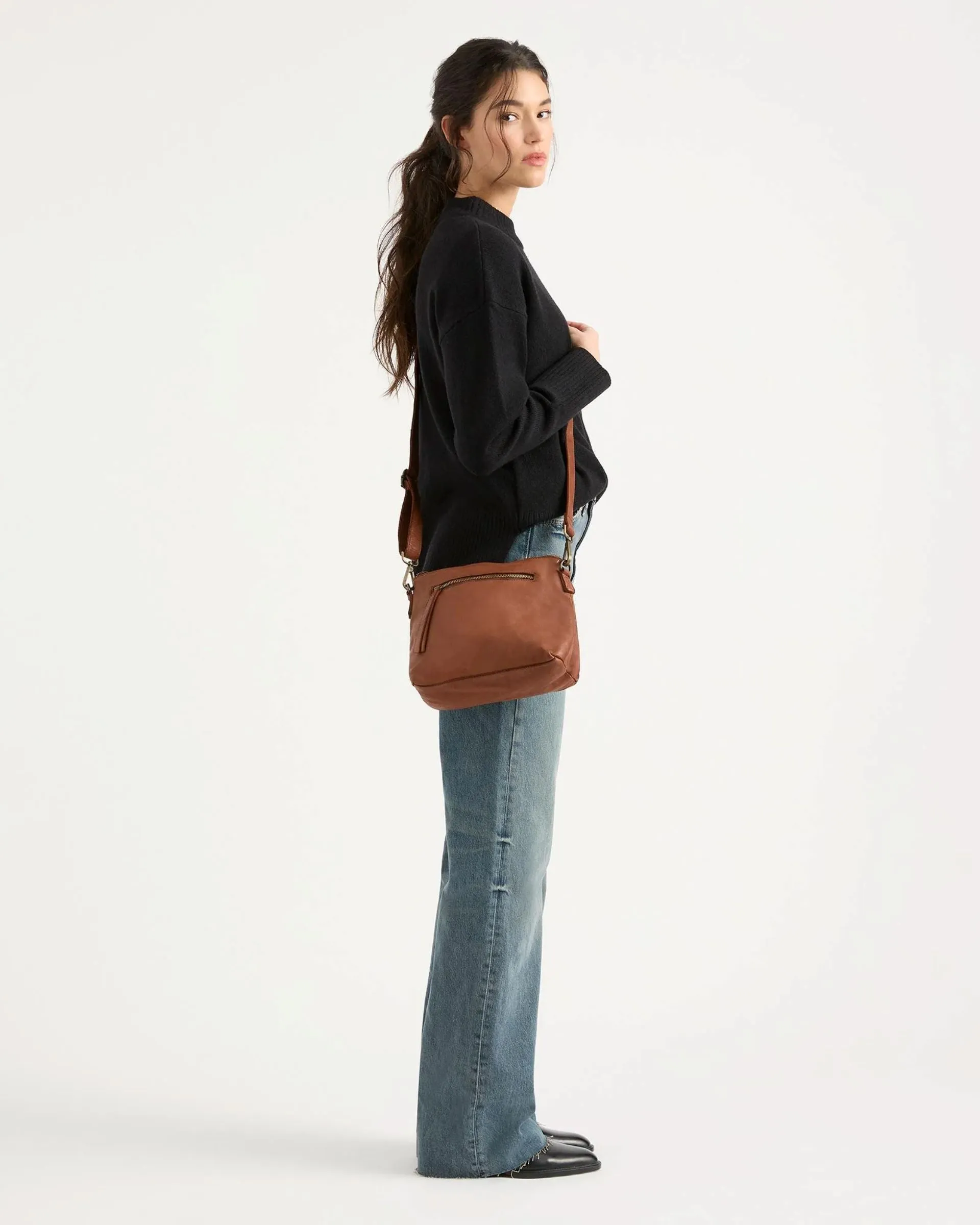 JUJU & CO Large Essential Pouch Bag - Cognac