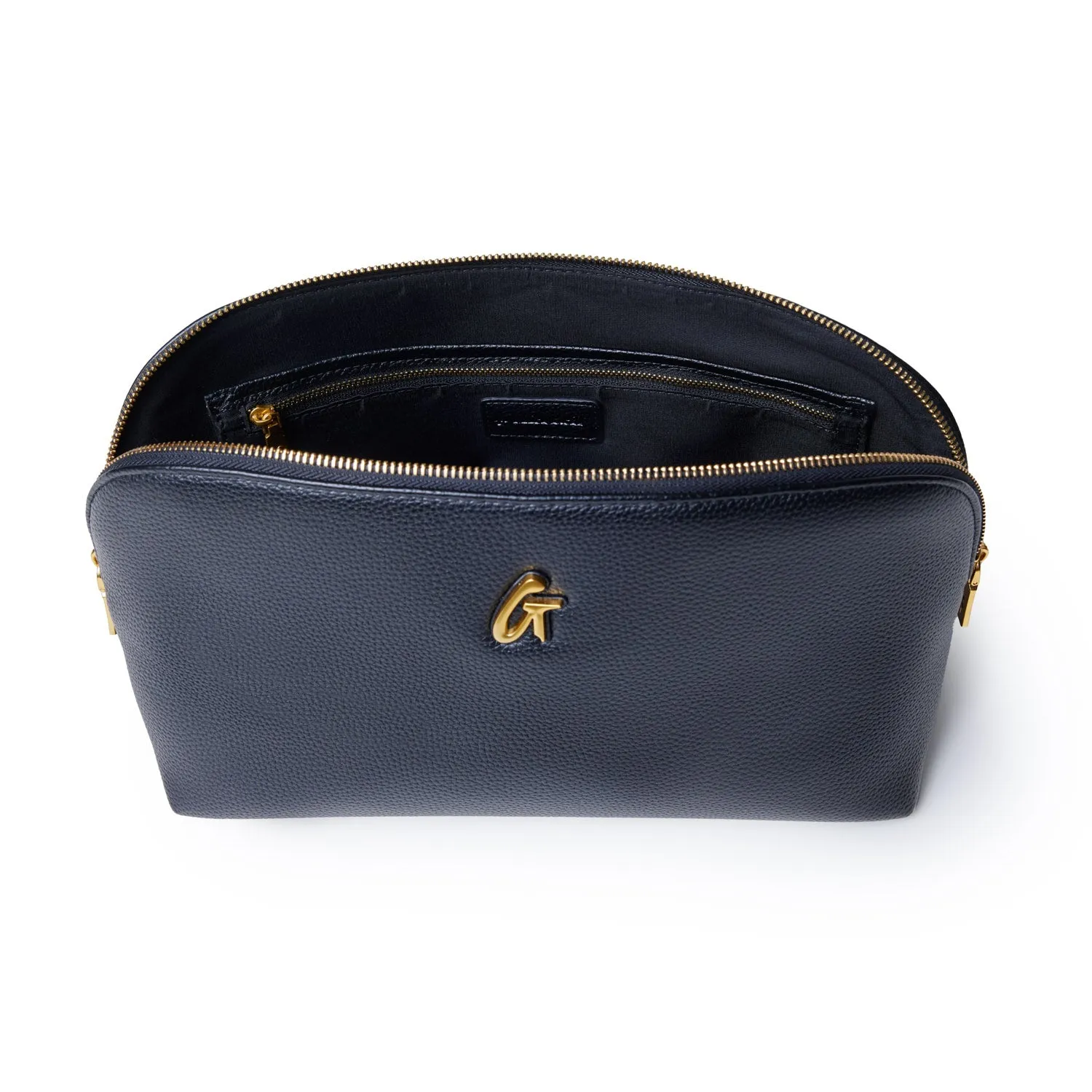 JUMBO PEBBLE COSMETIC POUCH - BLACK