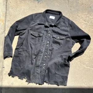 Kancan Black Distressed Denim Jacket