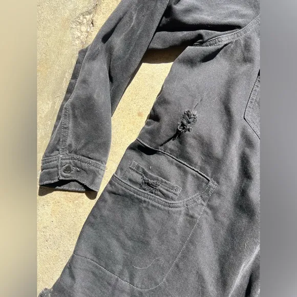 Kancan Black Distressed Denim Jacket