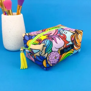 Kasey's Dream Medium Box Makeup Bag. Kasey Rainbow Design.