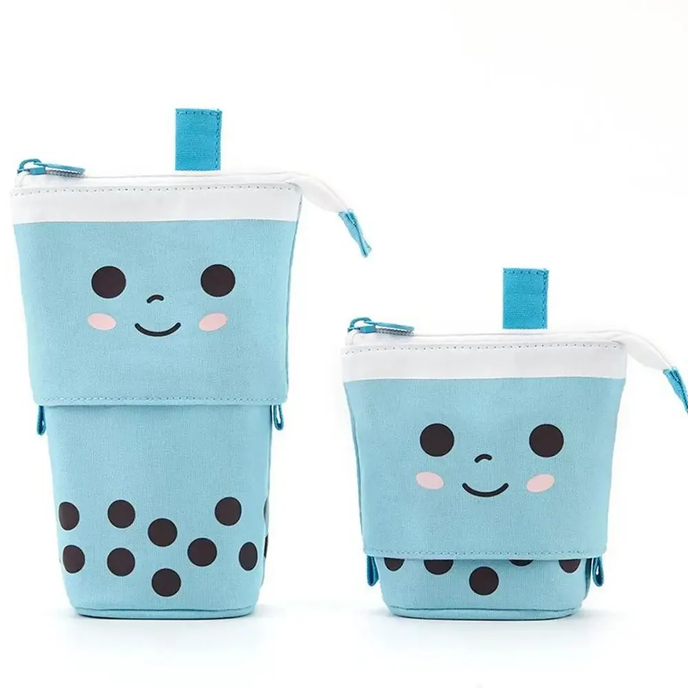 Kawaii Boba Milk Tea Pencil Case 🥤✨ | Cute Retractable Pen Holder & Stationery Organizer for Kids 🎨🌈