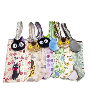 Kawaii Cartoon Foldable Tote Bags ✨🌈 Eco-Friendly Nylon Shopping Pouches for Stylish Women 👜💖
