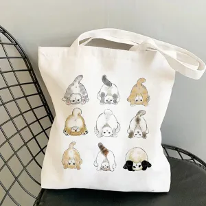 Kawaii Cat Canvas Tote: Adorable Shoulder Bag for Fashionable Girls 🐾🌟